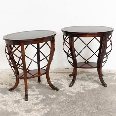 Lot 117 - Pair of Mahogany Leather Top Side Tables