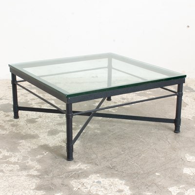 Lot 114 - Metal Square Glass Top Coffee Table