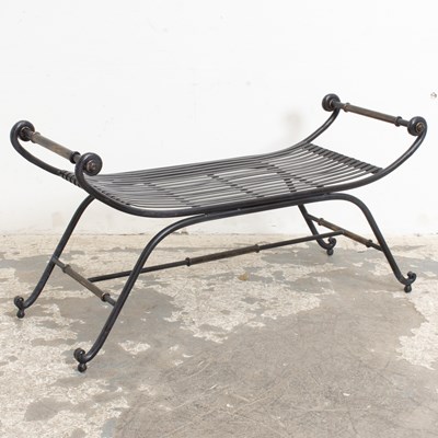 Lot 118 - Black Painted Metal Bench