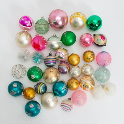 Lot 15 - Group of Painted Glass Ball Tree Ornaments