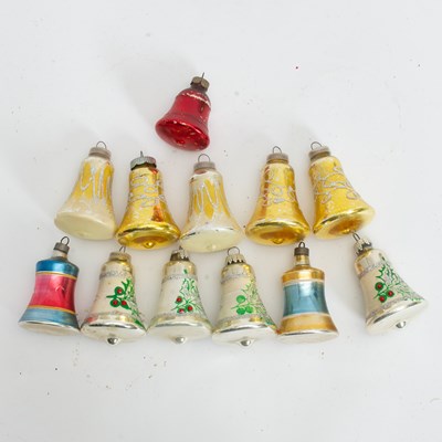 Lot 16 - Set of Twelve Vintage Bell Form Tree Ornaments