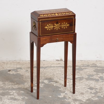 Lot 21 - Mahogany Brass Inlaid Sewing Box