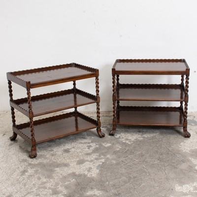 Lot 44 - Pair of Jacobean Style Mahogany Etergeres