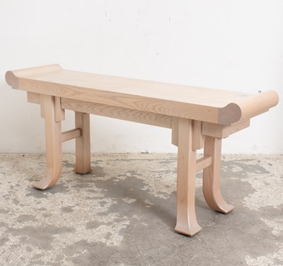 Lot 45 - Asian Style High Shine White-Washed Console