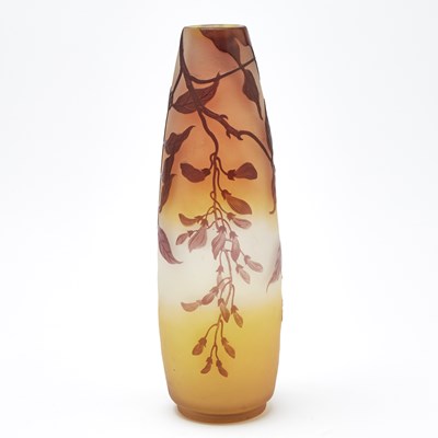 Lot 226 - Gallé Art Nouveau Acid-Etched Cameo Glass Vase