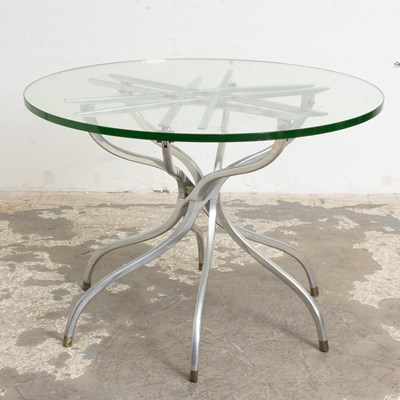 Lot 66 - Chrome and Glass Top Breakfast Table