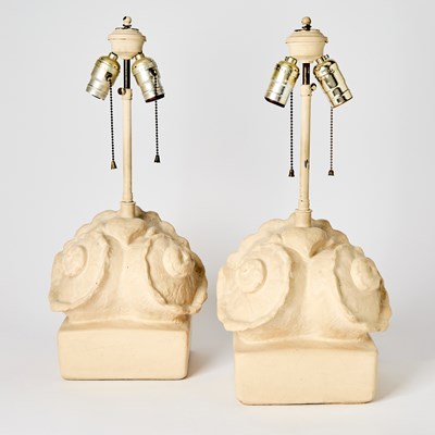 Lot 243 - Pair of Frances Elkins Plaster Shell Lamps