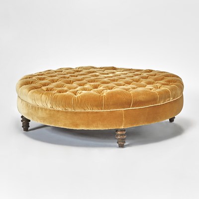 Lot 170 - American Velvet Upholstered Button-Tufted Ottoman