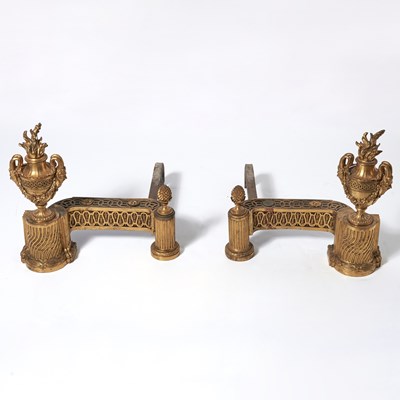 Lot 168 - Pair of Louis XVI Gilt-Bronze Chenets