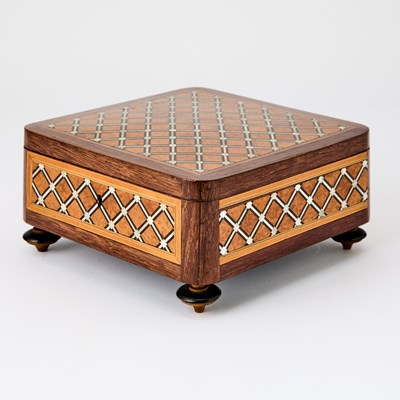 Lot 166 - Anglo-Indian Style Mother of Pearl Inlaid Amboyna Box