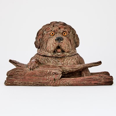 Lot 118 - Black Forest Style Composition Tobacco Box