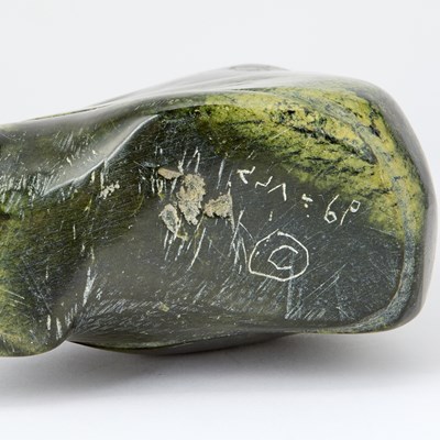 Lot 88 - Inuit Hardstone Figure of a Man with Bird