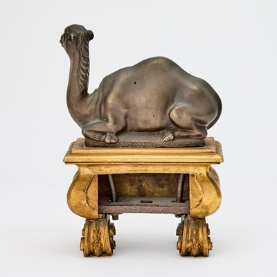 Lot 228 - Pair of Louis Phillipe Style Patinated and Gilt Bronze Camel Chenets
