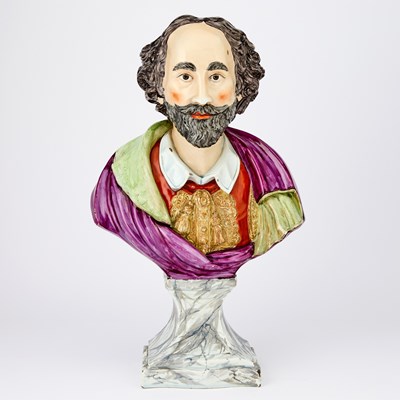Lot 252 - Staffordshire Pottery Bust of William Shakespeare