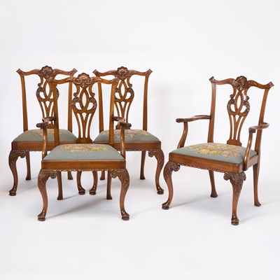 Lot 218 - Set of Four George III Style Mahogany Dining Chairs