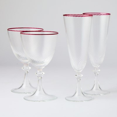Lot 99 - Maison Moretti Murano Glass Stemware Set