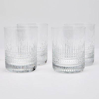 Lot 104 - Set of Four Baccarat Cut Glass "Nancy" Pattern Old Fashion Tumblers