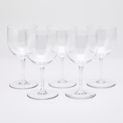 Lot 106 - Set of Five Baccarat Glass "Montaigne" Pattern Water Goblets