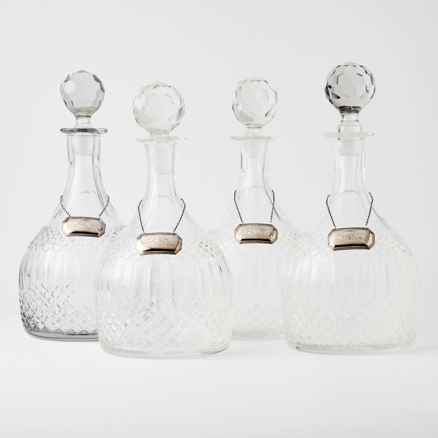 Lot 96 - Set of Four Pressed Glass Decanters