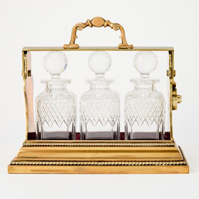 Lot 89 - Brass and Glass Tantalus