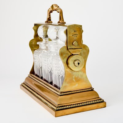 Lot 89 - Brass and Glass Tantalus