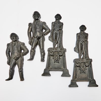 Lot 183 - Two Pairs of American Cast-Iron Figural Andirons of George Washington