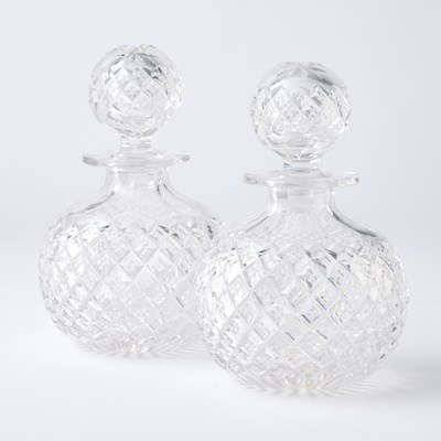 Lot 108 - Pair of Cut-Glass Perfume Bottles