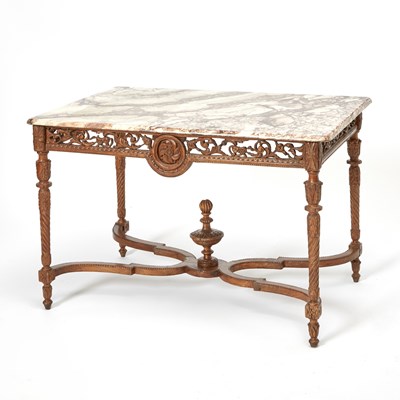 Lot 180 - Louis XVI Style Carved Walnut Console Table