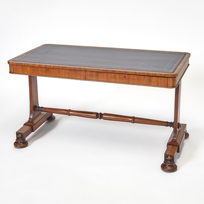 Lot 215 - Regency Gilt-Tooled Burgundy Red Leather-Lined Mahogany Writing Table