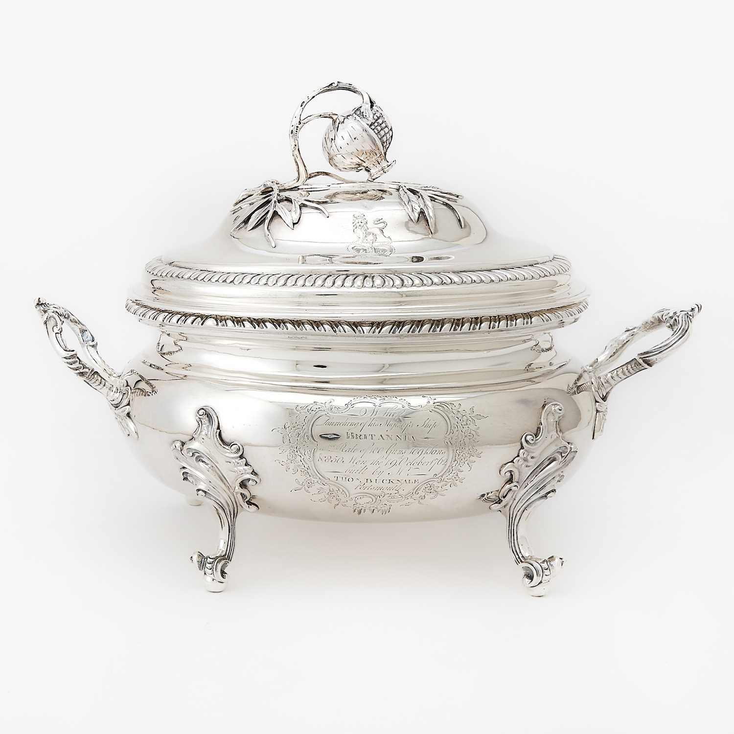 Lot 43 - George III Sterling Silver Covered Soup Tureen