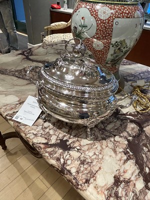 Lot 43 - George III Sterling Silver Covered Soup Tureen