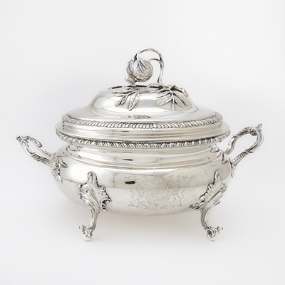 Lot 43 - George III Sterling Silver Covered Soup Tureen