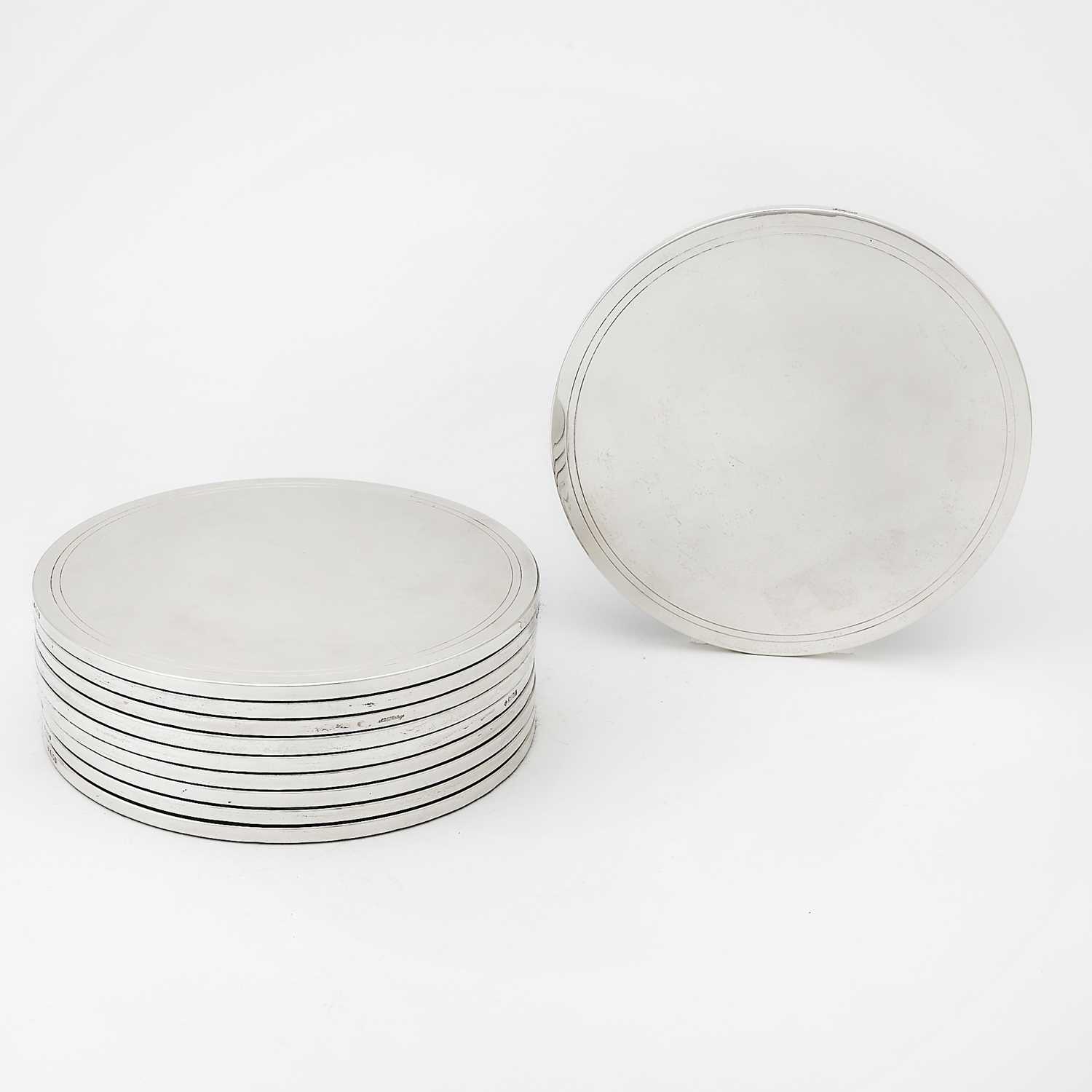 Lot 50 - Set of Ten English Sterling Silver Placemats