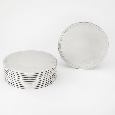 Lot 50 - Set of Ten English Sterling Silver Placemats