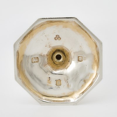 Lot 63 - Pair of English Sterling Silver Tapersticks and Two Tiffany & Co. Sterling Silver Table Bells