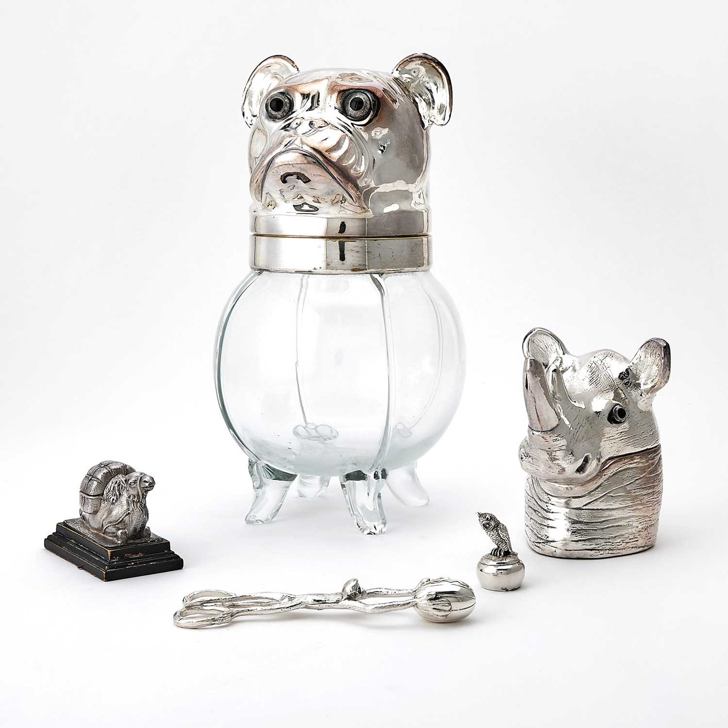 Lot 61 - Group of Sterling Silver and Silver Plated Novelty Table Articles