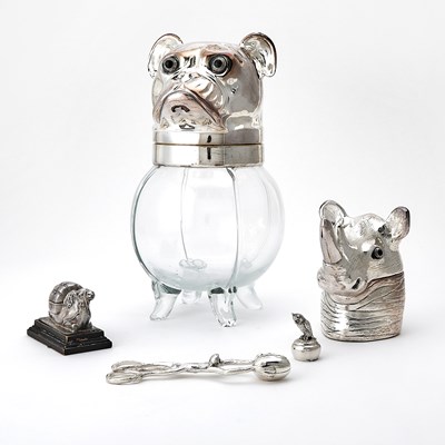 Lot 61 - Group of Sterling Silver and Silver Plated Novelty Table Articles