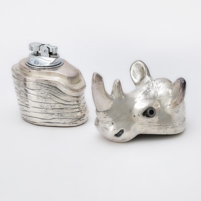 Lot 61 - Group of Sterling Silver and Silver Plated Novelty Table Articles