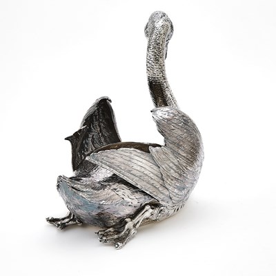 Lot 60 - Continental Silver Swan Form Jardinière