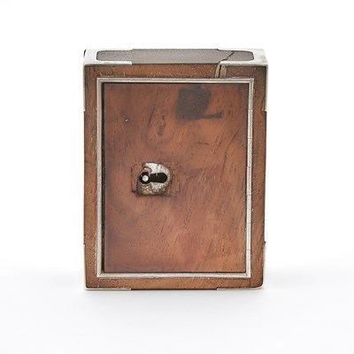 Lot 46 - George IV Sterling Silver Mounted Walnut Desk Clock