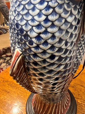 Lot 66 - Chinese Glazed Porcelain ‘Twin Fishes’ Vase
