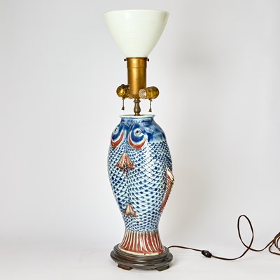 Lot 66 - Chinese Glazed Porcelain ‘Twin Fishes’ Vase