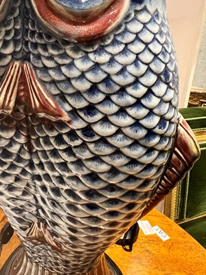 Lot 66 - Chinese Glazed Porcelain ‘Twin Fishes’ Vase