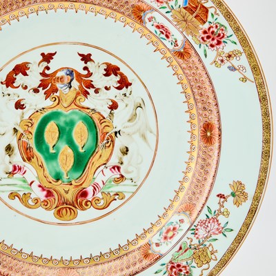 Lot 69 - Pair of Chinese Export Armorial Porcelain Chargers