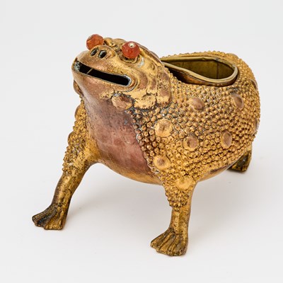 Lot 77 - Chinese Gilt Copper Alloy Figural Censer