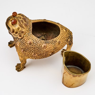 Lot 77 - Chinese Gilt Copper Alloy Figural Censer