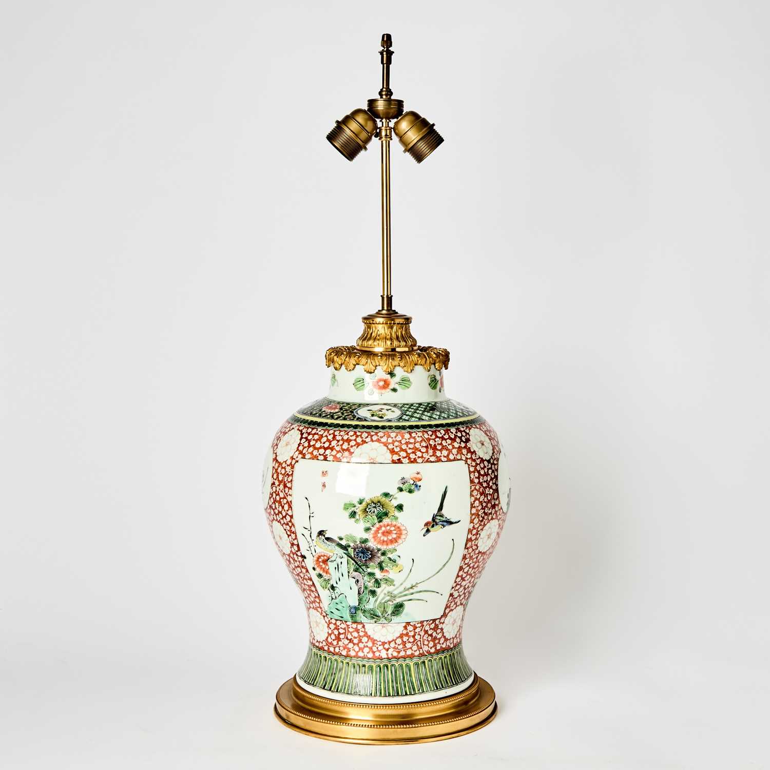 Lot 78 - Chinese Famille Verte Porcelain Baluster Jar