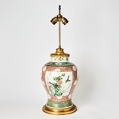 Lot 78 - Chinese Famille Verte Porcelain Baluster Jar