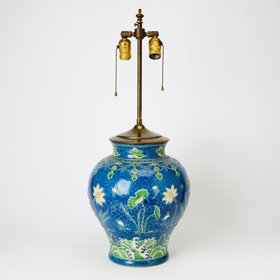 Lot 76 - Chinese Fahua Style Glazed Earthenware Vase