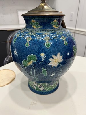 Lot 76 - Chinese Fahua Style Glazed Earthenware Vase